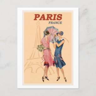 Franse Mode Paris Frankrijk Retro Reizen Briefkaart