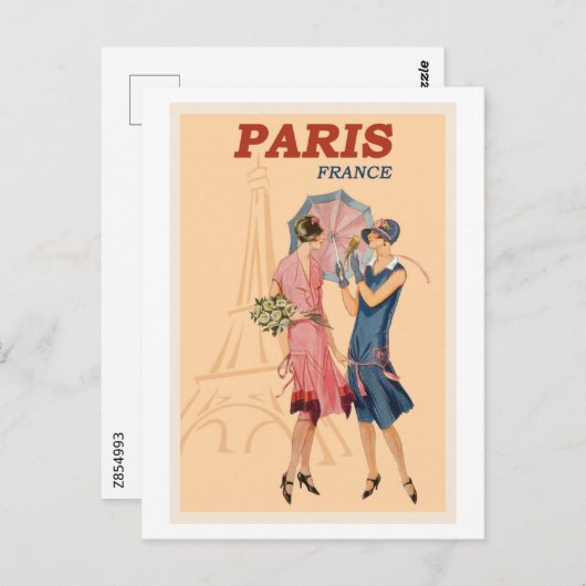 Franse Mode Paris Frankrijk Retro Reizen Briefkaart (Voorkant / Achterkant)