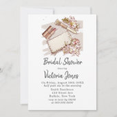 Franse Mode Roos Gold Vrijgezellenfeest Kaart (Voorkant)