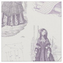 Franse Mode Toile Paars en White