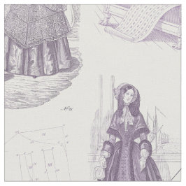  Franse Mode Toile Paars en White Stof