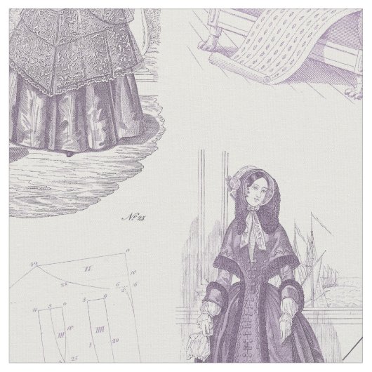  Franse Mode Toile Paars en White Stof (Close Up)