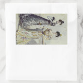 Franse Mode - Zwart, geel jurkje Rechthoekige Sticker (Tas)