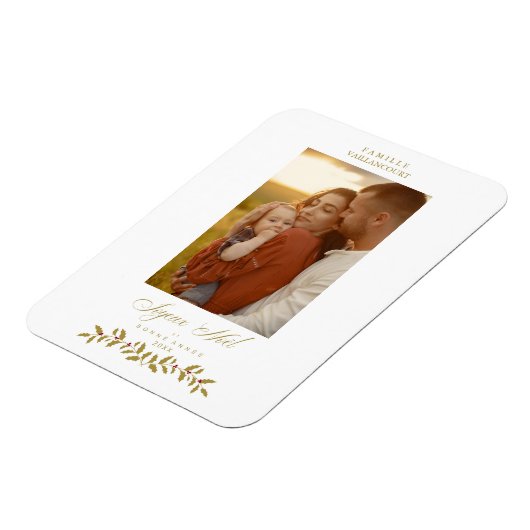 Franse Modern Elegant Chic-kerstfotoserie Magneet (Linkerzijde)