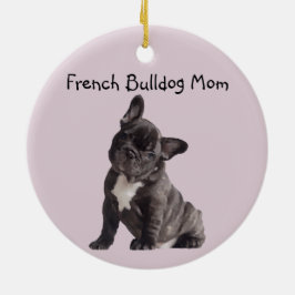 Franse Moeder Franse Bulldog  Keramisch Ornament