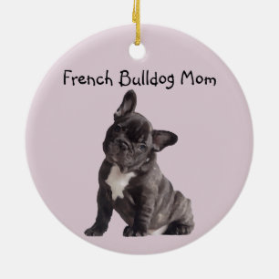 Franse Moeder Franse Bulldog  Keramisch Ornament