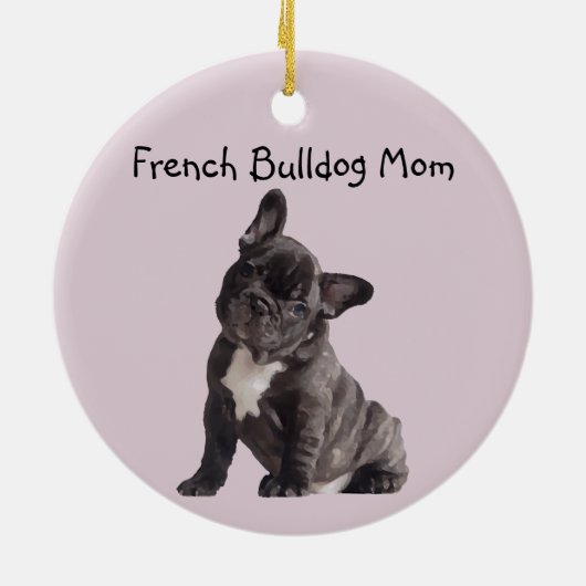 Franse Moeder Franse Bulldog Keramisch Ornament (Achterkant)