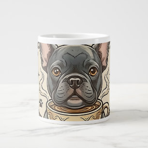 Franse Moeder Koffie Aangedreven Vintage Design Grote Koffiekop