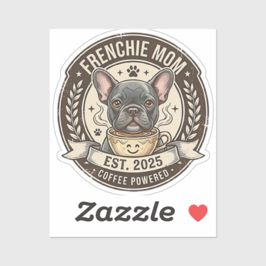 Franse Moeder Koffie Aangedreven Vintage Design Sticker (Vel)