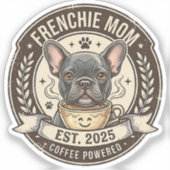 Franse Moeder Koffie Aangedreven Vintage Design Sticker (Voorkant)