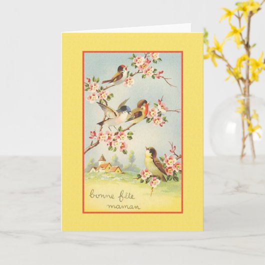  Franse moeder verjaardag Kaart (Gele Bloem)