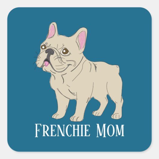 Franse Moeder Vierkante Sticker (Voorkant)