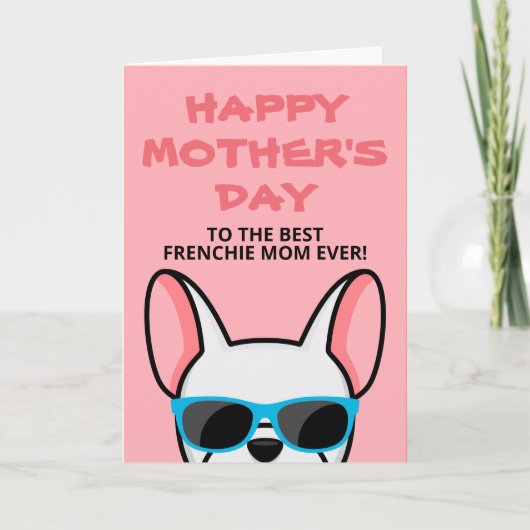 Franse Moederdag Witte Franse Bulldog Kaart (Voorkant)