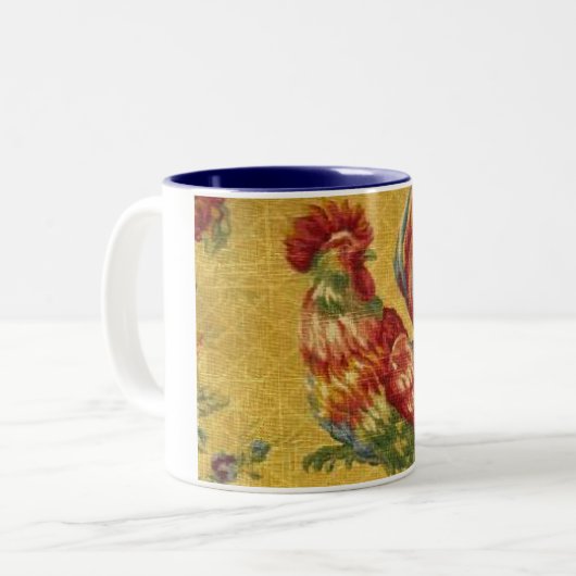 Franse Mok Gold Rooster 2 Tone Coffee (Voorkant links)
