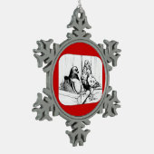 Franse Mondain Duiven 1981 Tin Sneeuwvlok Ornament (Links)