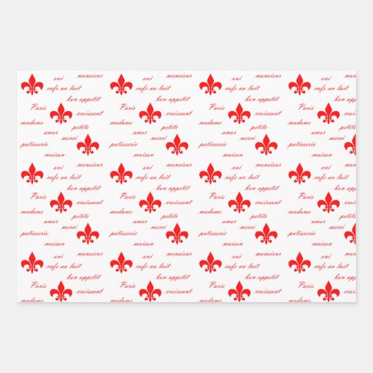 Franse Motif Assorptie Inpakpapier Vel (Voorkant 3)