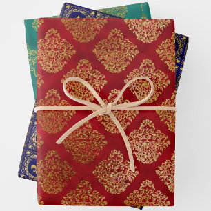Franse motif-kleurencoördinaten 3 inpakpapier vel