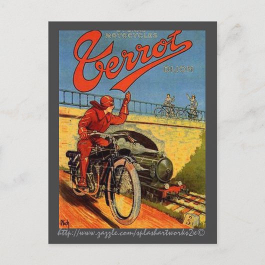 Franse motorfiets advertentie Briefkaart (Voorkant)
