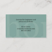 Franse musiciaanse Studio-lessen voor leraar in de Visitekaartje (Achterkant)