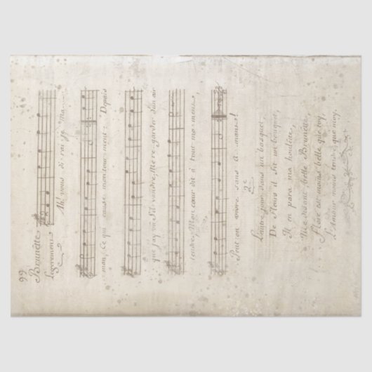  Franse muziek Ah Vous Dirai-je Maman Lyrics Tissuepapier (Voorkant)