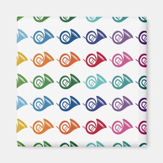 Franse muziek van Horn Colorful Fun Array Magneet (Voorkant)