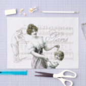 Franse muziek violist danseres dame meisje decoupa tissuepapier (Craft)