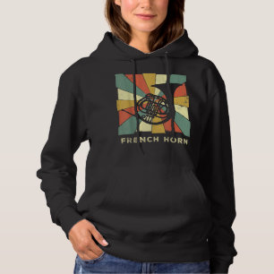Franse Muziekretro voor Horn Player1 Hoodie