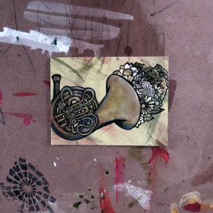 Franse muzieleraar Horn Band Briefkaart