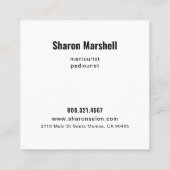 Franse nagels & orchideeën manicure pedicure salon vierkante visitekaartje (Achterkant)