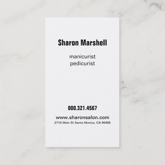 Franse nagels & orchideeën manicure pedicure salon visitekaartje (Achterkant)