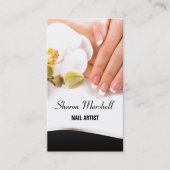 Franse nagels & orchideeën manicure pedicure salon visitekaartje (Voorkant)