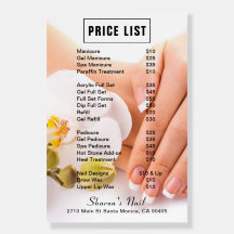 Franse Nagels & Orchideeën Manicure Salon Prijslij