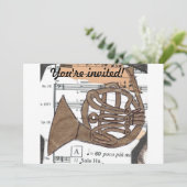 (Franse nationaliteit) Horn-uitnodiging Kaart (Staand voorkant)