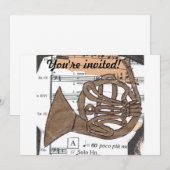 (Franse nationaliteit) Horn-uitnodiging Kaart (Voorkant / Achterkant)