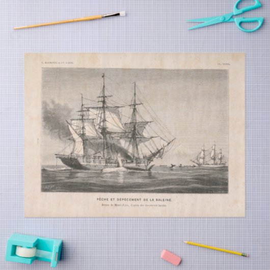 Franse nautische boot Ephemera Decoupage Tissuepapier (Craft)