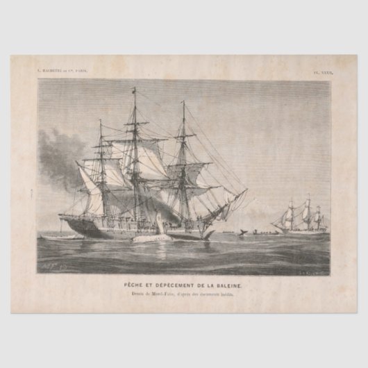 Franse nautische boot Ephemera Decoupage Tissuepapier (Voorkant)