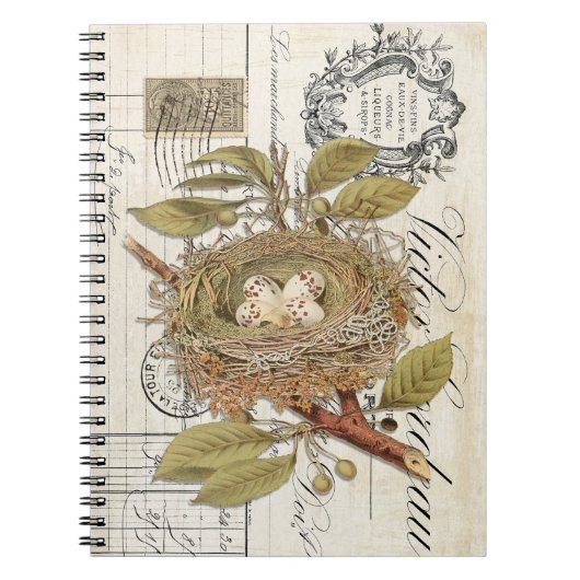 Franse nest met Eggs Spiral Journal Notitieboek (Voorkant)
