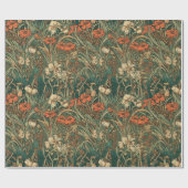 Franse, , nieuwe geïnspireerde wilde bloemen cadeaupapier (Vlak)