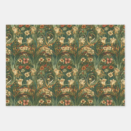 Franse, , nieuwe geïnspireerde wilde bloemen inpakpapier vel