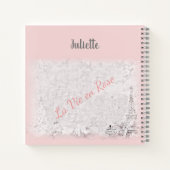 Franse notering Parijs roze La Vie en Roos Notitieboek (Achterkant)
