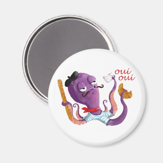 Franse octopus magneet (Voorkant / Achterkant)