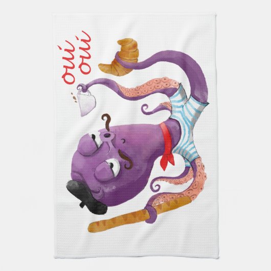 Franse octopus theedoek (Verticaal)