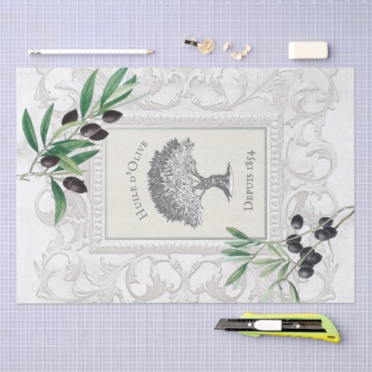 Franse olijfolie Lijst ontkoppeling Tissuepapier (Craft)