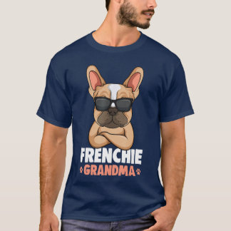 Franse Oma Franse Bulldog Hond Vrouwen grappig T-shirt