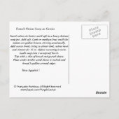 Franse "Onion Soup au gratin" Briefkaart (Achterkant)