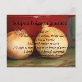 Franse "Onion Soup au gratin" Briefkaart (Voorkant)