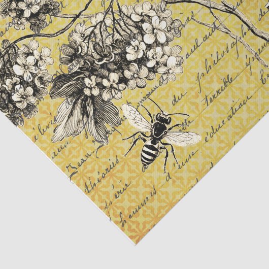 Franse ontkoppeling van bijen en bloemen Tissuepapier (Detail)