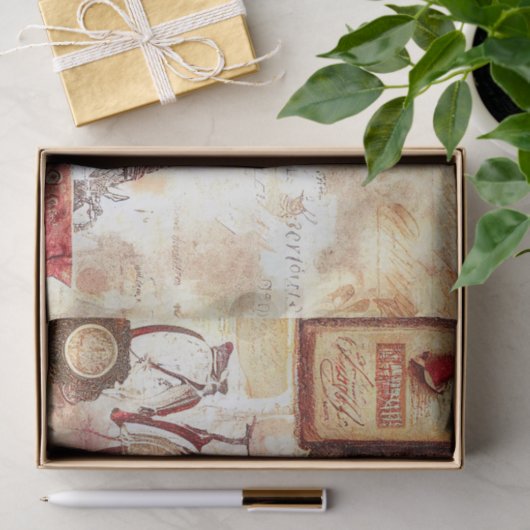 Franse ontkoppeling van Effiel Tower Bike Tissuepapier (Geschenk)