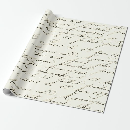 Franse ontkoppeling van script cadeaupapier (Uitgerold)