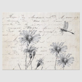 Franse ontlepagina Wilde bloem Tissuepapier